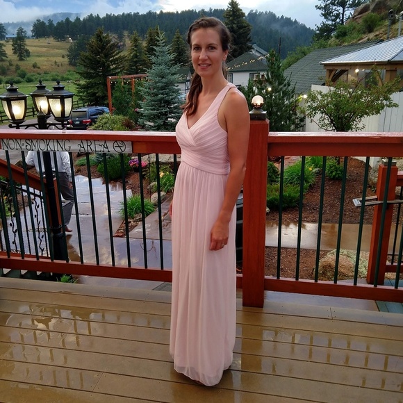 david's bridal criss cross bridesmaid dress